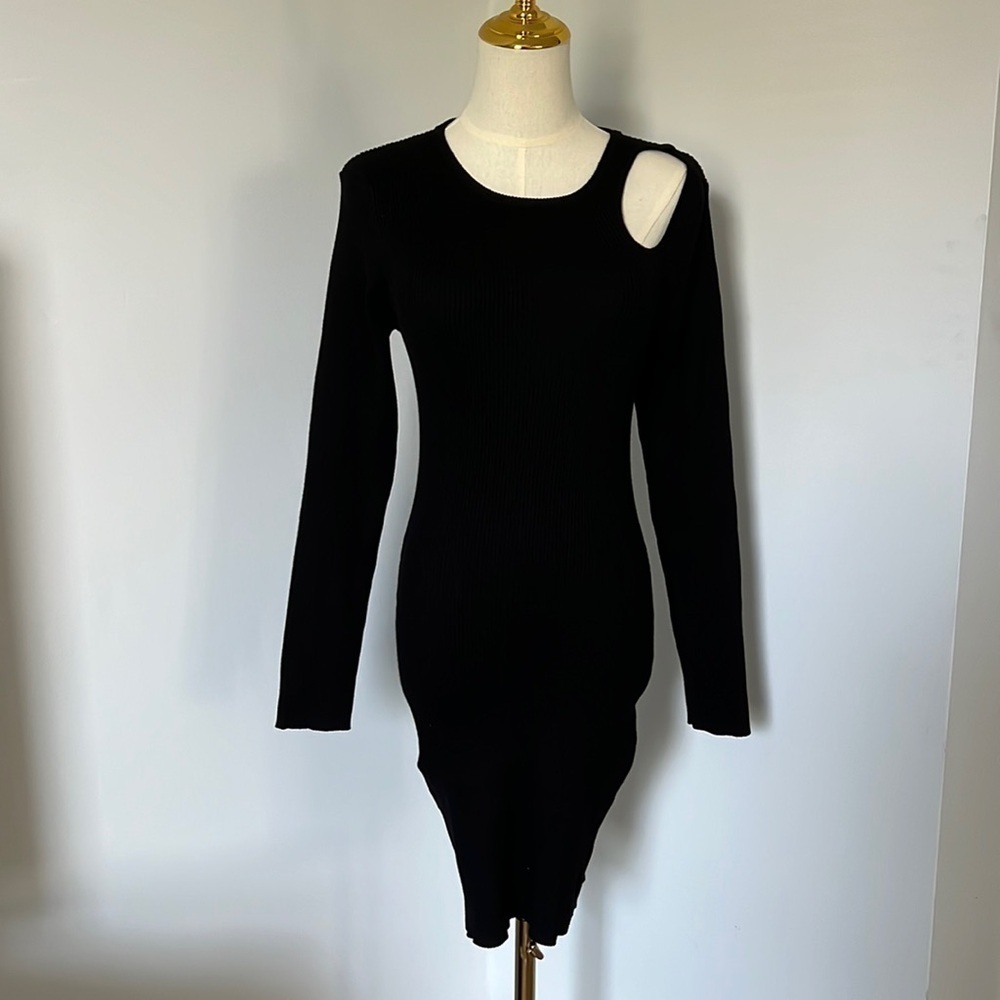 Sexy little black knitted dress